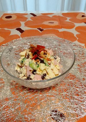 豆腐サラダ*レーズンとリンゴ入れます-レシピのメイン写真