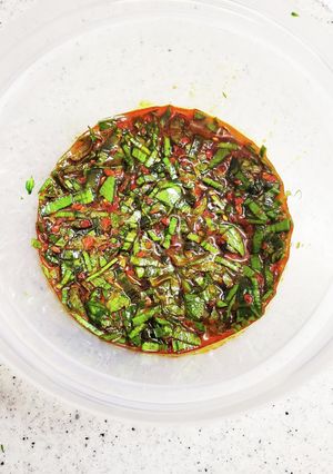 ご飯が進む！紫蘇とニラの拉醤漬け-レシピのメイン写真