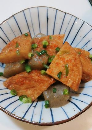 簡単！美味☆さつま揚げこんにゃくの味噌煮-レシピのメイン写真
