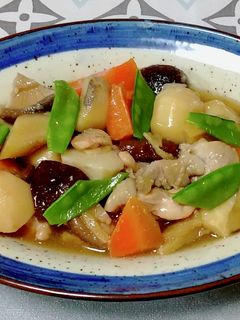 根菜ときのこと鶏肉の煮物-レシピのメイン写真