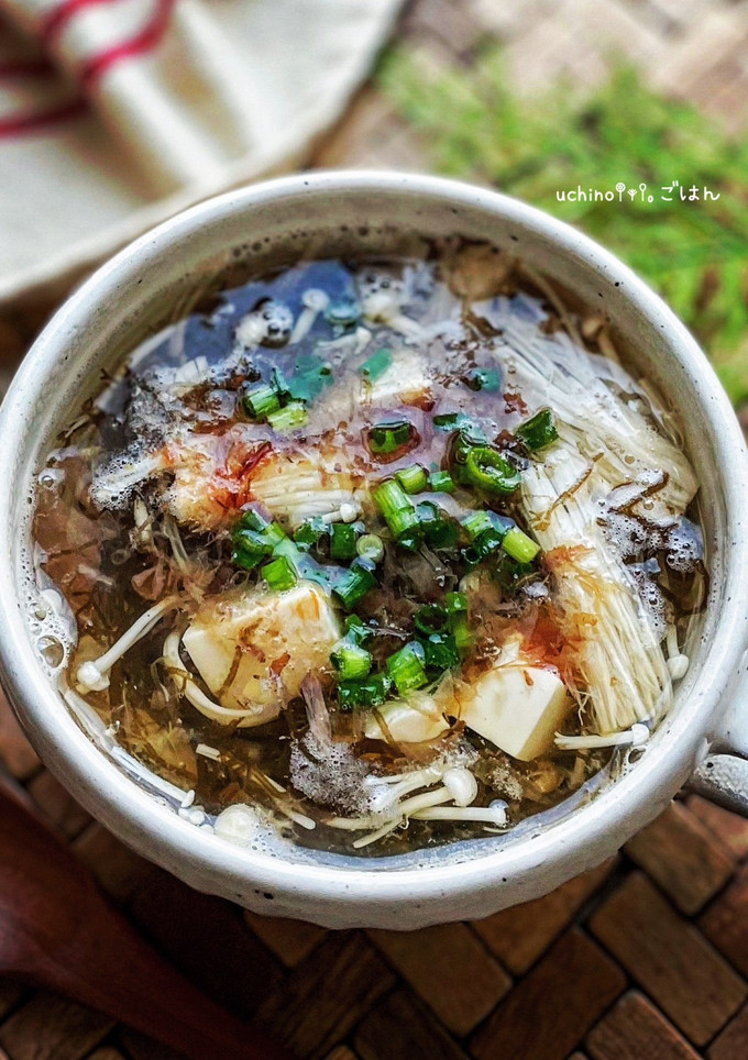 もずくとえのきと豆腐の梅スープ-レシピのメイン写真