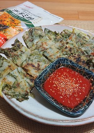水菜と豚肉の和風米粉チヂミ-レシピのメイン写真