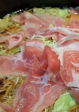 キャベツの千切りと豚しゃぶ鍋-レシピのメイン写真
