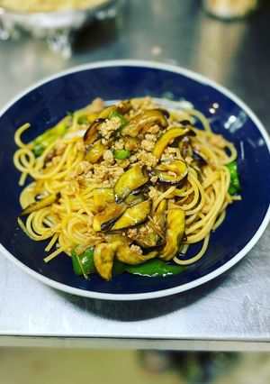 茄子と挽肉の中華風パスタ（ファンファン）-レシピのメイン写真