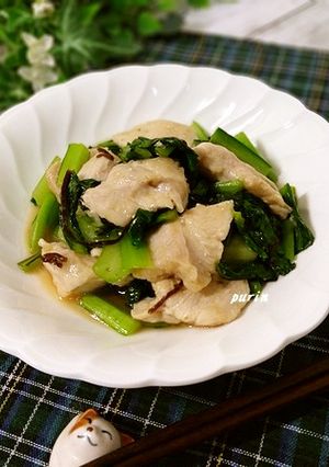 鶏胸肉と小松菜の塩昆布炒め-レシピのメイン写真