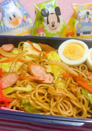 時短お弁当盛り付け記録　やきそば-レシピのメイン写真