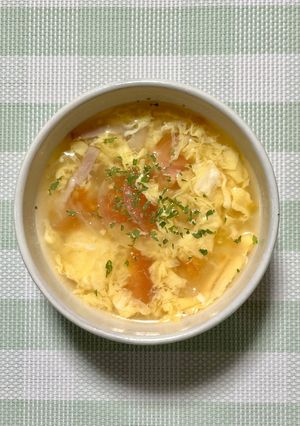 《減塩》卵とトマトのスープ-レシピのメイン写真