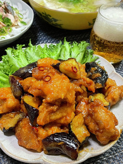 ピリ辛が旨い!鶏とナスのチリソース♪-レシピのメイン写真