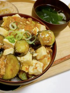 麻婆なす豆腐丼-レシピのメイン写真