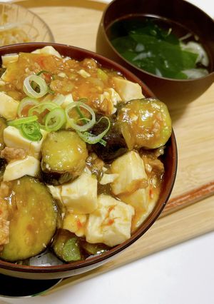 麻婆なす豆腐丼-レシピのメイン写真