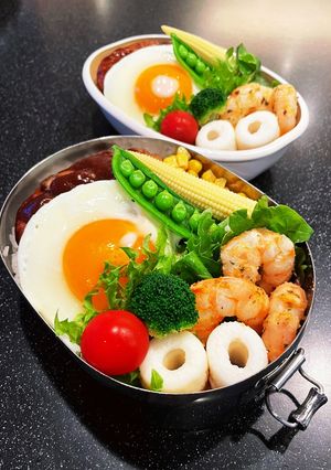 高校生弁当2023 3月9日ロコモコ弁当-レシピのメイン写真
