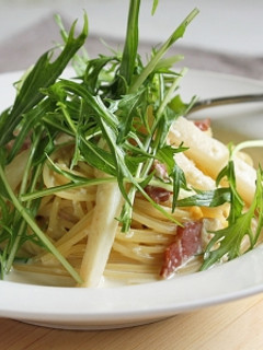水菜と大根の和風クリームパスタ-レシピのメイン写真