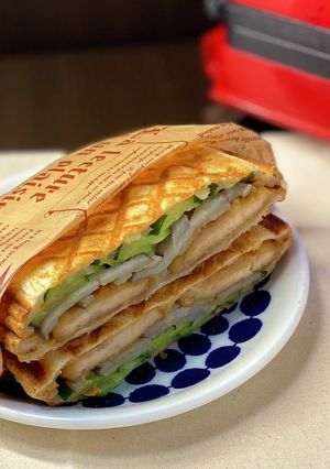 照り焼きチキンと蓮根のホットサンド-レシピのメイン写真