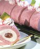 ふわふわ桜の淡雪ロールケーキ
