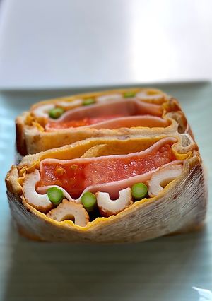 ちくわとトマトのお腹いっぱいホットサンド-レシピのメイン写真