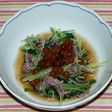 イクラ、食用菊、水菜のお浸し