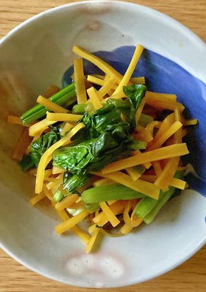 レンジで４分！ほうれん草と人参のおひたし-レシピのメイン写真