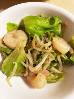 シャキシャキレタスとエビの香ばし炒め-レシピのメイン写真