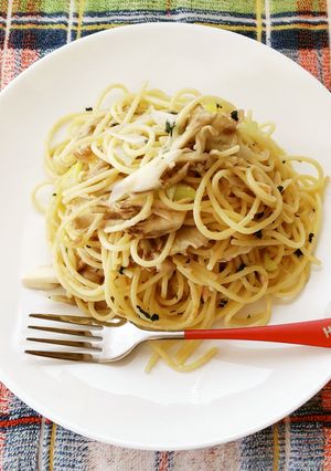 ツナと舞茸のガーリックパスタ♪-レシピのメイン写真