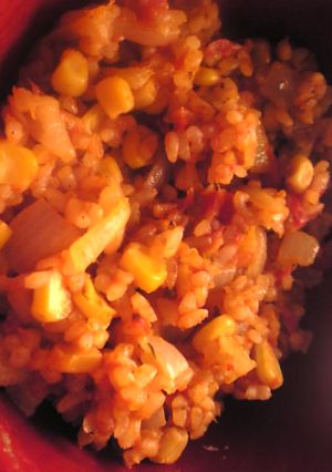 トマトとコーンのマスタードマヨネーズ炒飯-レシピのメイン写真
