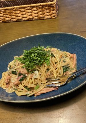 味付け不要!塩辛とツナのペペロンチーノ-レシピのメイン写真