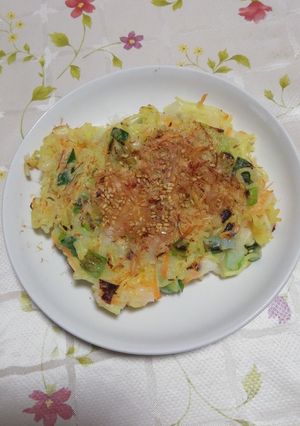 人参葱と焼そば麺入り米粉チヂミ-レシピのメイン写真