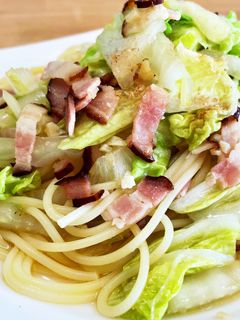 白菜が主役!白菜とベーコンのパスタ-レシピのメイン写真
