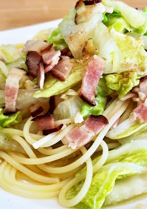 白菜が主役！白菜とベーコンのパスタ-レシピのメイン写真