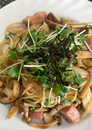 雪中椎茸ときのこの和風スパゲッティ-レシピのメイン写真