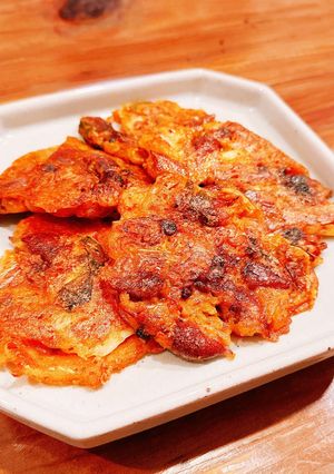 ホタルイカとキムチの米粉チヂミ-レシピのメイン写真