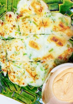 明太マヨで食べる、ねぎモチーズチヂミ-レシピのメイン写真
