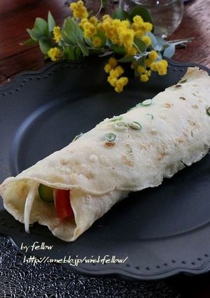 お米で作ったチヂミ粉でラップサンド♪-レシピのメイン写真