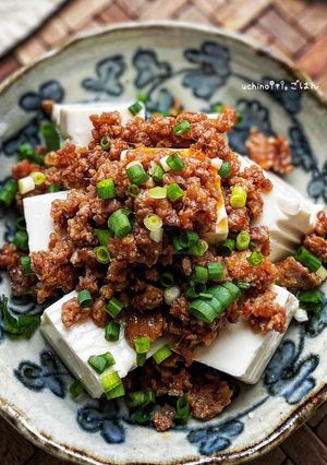 5分おつまみ♪こってり肉味噌やっこ-レシピのメイン写真