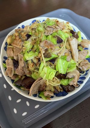 旦那用豚バラ茄子とくるみのペペロンチーノ-レシピのメイン写真