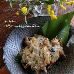 รูปของ 鯖缶とチヂミ粉の落とし上げ