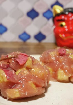 米粉 de 桜色の鬼まんじゅう-レシピのメイン写真