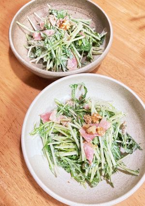粉チーズで深み増す〜水菜のサラダ-レシピのメイン写真