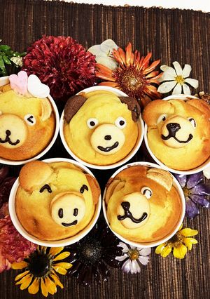 ホワイトデーに動物マフィン-レシピのメイン写真