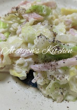 簡単!春キャベツ入りハムポテトサラダ-レシピのメイン写真