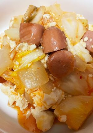 キムチと豆腐のチャンプル-レシピのメイン写真