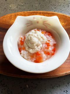にんじん粥の鶏胸肉ペースト添え 離乳食-レシピのメイン写真