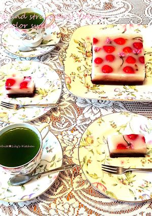 桜と苺の羊羹❤春らしい2層の贅沢デザート-レシピのメイン写真