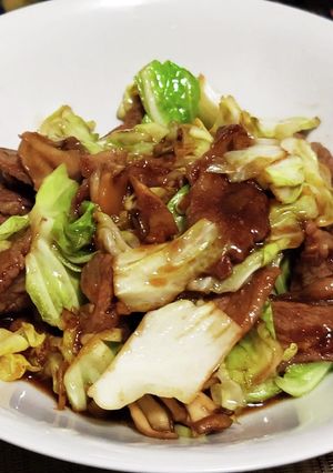 超簡単！牛肉とキャベツのスタミナ炒め！-レシピのメイン写真