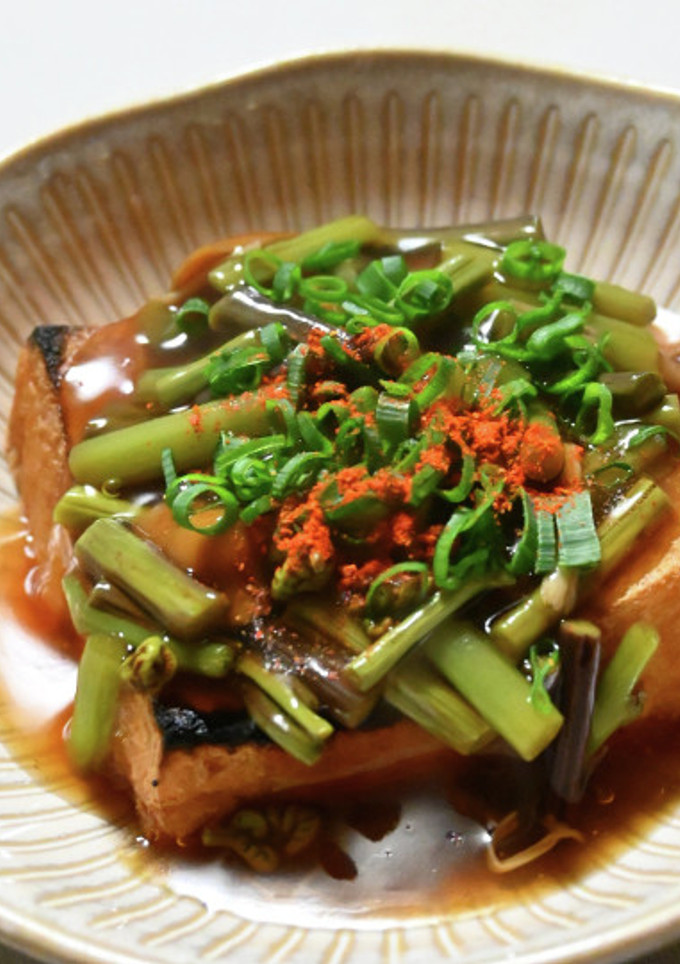 焼き厚揚げの山菜あんかけ-レシピのメイン写真