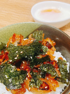 韓国風豚バラ丼温玉のせ-レシピのメイン写真