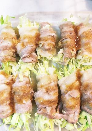 キャベツの豚バラ巻き　ポン酢としょうが♪-レシピのメイン写真