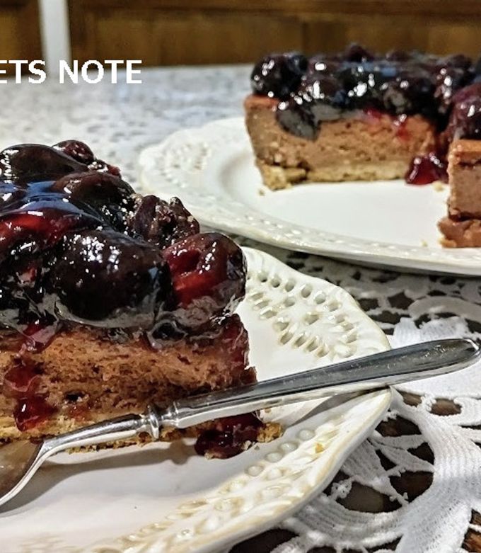 スイートチェリーと生チョコチーズケーキ-レシピのメイン写真