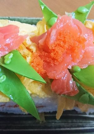 牛乳パックで作る!春色!華やか寿司-レシピのメイン写真