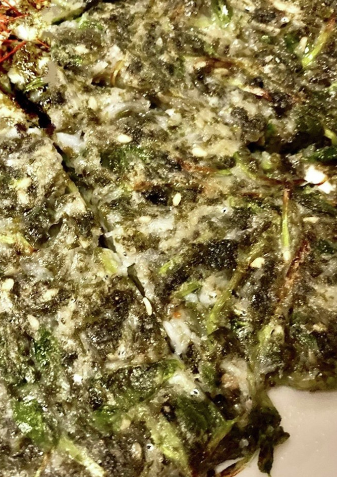 海苔たっぷり！釜揚げしらすと豆苗のチヂミ-レシピのメイン写真