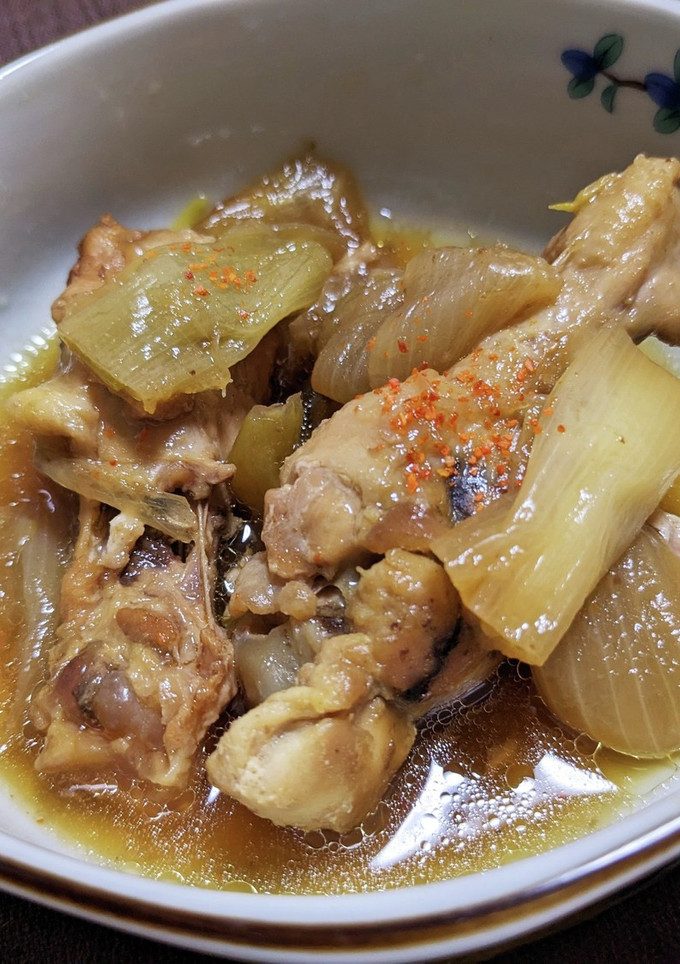 手羽元と玉ねぎとねぎの甘辛煮-レシピのメイン写真
